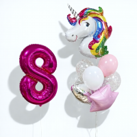 Шары " Яркий единорог"