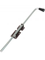 Засов накладной, с пружиной, ригель круглый, Домарт, 600 мм, античная медь