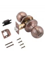 Защелка врезная, Стандарт, 607 BK AC, 9868, с фиксатором, медь