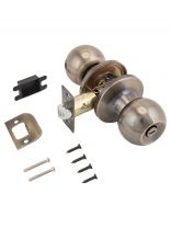 Защелка врезная, Стандарт, 607 BK AB, 9867, с фиксатором, бронза