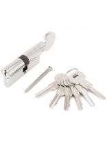 Личинка замка двери Аллюр, A.G 60-6К CP, 1 268, 60 мм, хром, латунь, 6 ключей