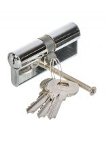 Личинка замка двери Аллюр, A 70-3КА CP, 7 624, 70 мм, хром, один секрет, 3 ключа, латунь