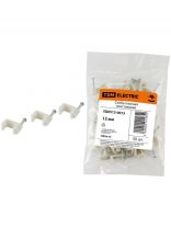 Скоба пластик, 12 мм, 50 шт, плоская, TDM Electric, SQ0513-0015