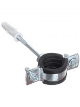 Хомут для крепления трубы, 3/4", 25-28 мм, сталь, со шпилькой и дюбелем, СантехКреп, 1.11.3