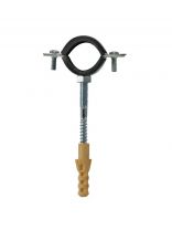 Хомут для крепления трубы, 3/8", со шпилькой и дюбелем, РосТурПласт, 29493