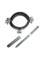 Хомут для крепления трубы, 3/8", 15-19 мм, сталь, оцинкованный, с резиновым уплотнителем, MasterProf, M8 с шурупом и дюбелем, ИС.140015