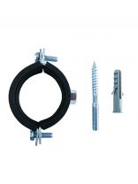 Хомут для крепления трубы, 3"1/2", 98-106 мм, сталь, оцинкованный, М10, в комплекте шпилька, дюбель, STI