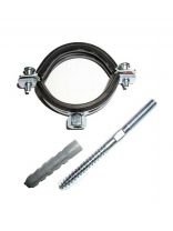 Хомут для крепления трубы, 3", 86-91 мм, сталь, оцинкованный, с резиновым уплотнителем, M10, с шурупом и дюбелем, MasterProf, ИС.140024