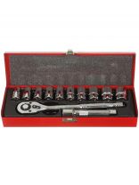 Набор торцевых головок 12 предметов, 1/2", 10-24 мм, с трещоткой, Matrix, 13526