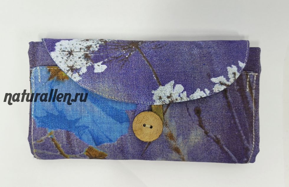 Сумка-шоппер складная "Полевые цветы" (лён)