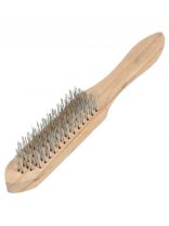 Щетка по металлу 6-рядная, рукоятка дерево, Bartex, 0414004