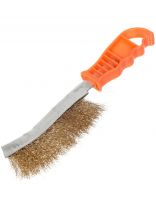 Щетка по металлу 1-рядная, медь, рукоятка пластик, в ассортименте, Jober, 280101
