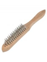 Щетка по металлу 5-рядная, рукоятка дерево, Bartex, 0414003