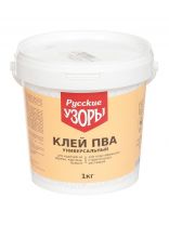 Клей ПВА Русские узоры, универсальный, однокомпонентный, 1 кг