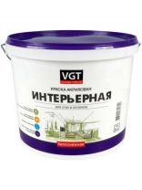 Краска водно-дисперсионная, VGT, акриловая, интерьерная, влагостойкая, матовая, белоснежная, 7 кг