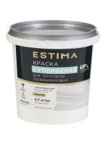 Краска водно-дисперсионная, Estima, полиакриловая, для потолков, матовая, супербелая, 1.5 кг