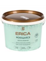 Краска водно-дисперсионная, Erica, акриловая, универсальная, моющаяся, влагостойкая, матовая, белая, 2.7 кг