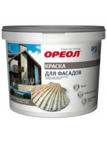 Краска водно-дисперсионная, Ореол, полиакриловая, фасадная, влагостойкая, матовая, белая, 7 кг