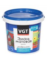Эмаль VGT, ВД-АК-1179, универсальная, акриловая, матовая, супербелая, 1.5 кг
