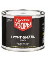Грунт-эмаль Русские узоры, 4в1, по ржавчине, быстросохнущая, алкидная, полуглянцевая, синяя, 1.8 кг