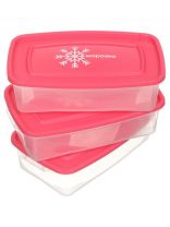 Контейнер пищевой пластик, 0.7 л, 8.5 см, 3 шт, в ассортименте, Полимербыт, Морозко, 4354036