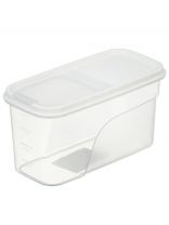 Контейнер пластик, 1.2 л, 19х9х10 см, белый, прямоугольный, для сыпучих продуктов, с крышкой, Violet, 461206