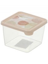 Контейнер пищевой пластик, 0.75 л, 11.5х11.5х8.3 см, квадратный, Plast team, Pastel, PT143211591