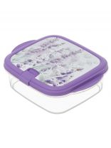 Контейнер пищевой пластик, 0.9 л, 18.6х15х6 см, квадратный, с клапаном, Полимербыт, Lavender, 439724400