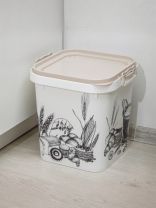 Емкость пластик, 25 л, 36.5х36.5х37.5 см, квадратная, для муки и сахара, Альтернатива, М2336