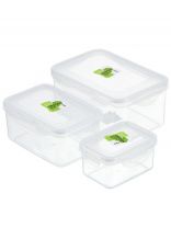 Контейнер пищевой пластик, 1.8 , 0.85, 0.35 л, 3 шт, прямоугольный, PET0551