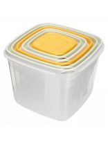 Контейнер пищевой пластик, 0.12, 0.25, 0.45, 0.75, 1.2, 2 л, 6 шт, квадратный, Бытпласт, Clever, 433160518