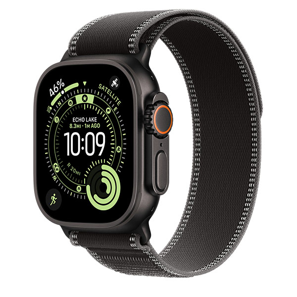 Apple Watch Ultra 3 GPS, 49mm, Black Titanium + ремешок Trail Loop «Black»