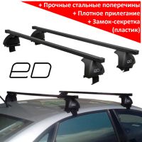 Багажник на крышу Volkswagen Polo 2020-..., ЕД, стальные прямоугольные дуги