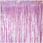 1501-6022 Занавес фольг розовый голография 1х2м