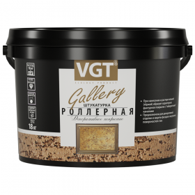 Декоративная Штукатурка Короед VGT Gallery 18кг Роллерная, Мелкозернистая 1-1.5 мм / ВГТ Короед.