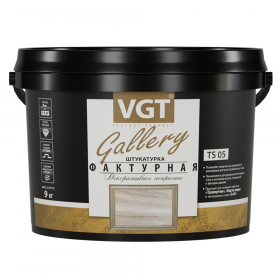 Декоративная Штукатурка Фактурная VGT Gallery TS 05 18кг для Внутренних и Наружных Работ, Белая / ВГТ Штукатурка Фактурная
