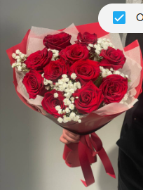 Букет Роз с гипсофилой "Ритм сердца"