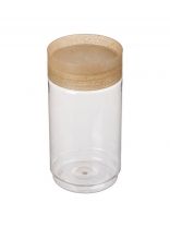 Банка для сыпучих продуктов, пластик, 1 л, 9.2х9.2х18.5 см, с крышкой, Homver, Palermo, 16101/02, прозрачная