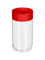 Банка для сыпучих продуктов, пластик, 1 л, 9.2х9.2х18.5 см, с крышкой, Homver, 223138106/03