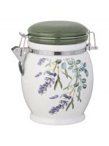 Банка для сыпучих продуктов, керамика, 0.75 л, 11.5х11.5х15 см, с крышкой, Agness, Лаванда, 358-2156