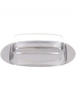 Масленка нержавеющая сталь, 18х11х4 см, крышка пластик, Mallony, Oliatore, 003879