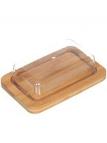 Масленка бамбук, 19х12.5х1.5 см, крышка пластик, Катунь, №1, КТ-МС-01