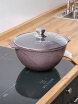 Казан алюминий, антипригарное покрытие, 5 л, Premium violet, с крышкой, Мечта, 55904