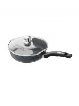 Сковорода литой алюминий, 24 см, антипригарное покрытие, Мечта, Гранит star, с крышкой, с24803