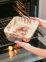 Форма для запекания керамика, 23х23х6.5 см, 1.5 л, квадратная, Псковский Гончар, Волна, Паутинка, НХП-ПС-11