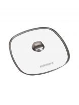 Крышка для посуды стекло, 28 см, Kukmara, металлический обод, кнопка нержавеющая сталь, с28-2т112