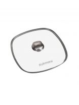 Крышка для посуды стекло, 26 см, Kukmara, металлический обод, кнопка нержавеющая сталь, с26-2т112