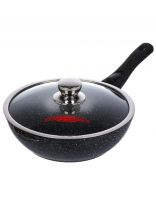 Сотейник алюминий, 26 см, антипригарное покрытие, Горница, Induction Гранит, Ист2613аг, с крышкой, съемная ручка, индукция