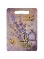 Доска разделочная дерево, 21х29х0.6 см, с ручкой, прямоугольная, Лаванда, Ф-14