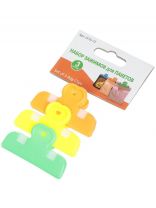 Зажим для пакетов 3.5 см, навеска, 3 шт, в ассортименте, Мультидом, LF75-77